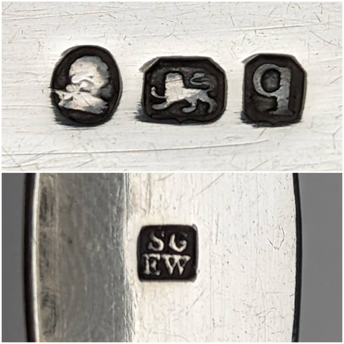 1791年 英国アンティーク 純銀製 シュガートング 26g Samuel Godbehere